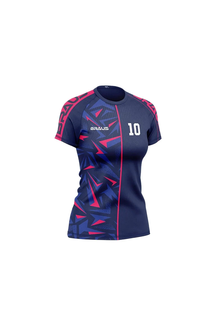 10 Years Women's No Gi Rash Guard Short Sleeve Navy Pink