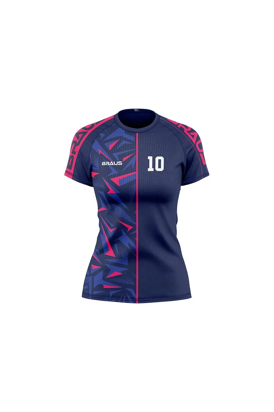 10 Years Women's No Gi Rash Guard Short Sleeve Navy Pink