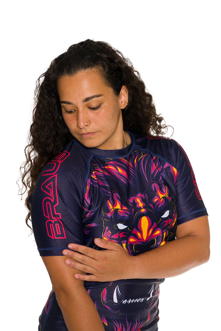 Lion Women's No Gi Rash Guard Short Sleeve