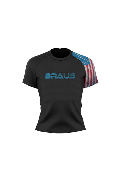 USA Flag Kids No Gi Rash Guard Short Sleeve