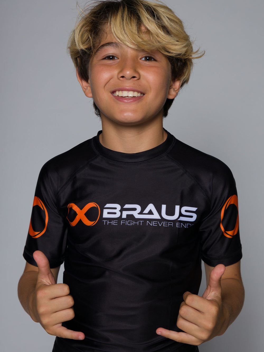 Ranked Kids Rash Guard Short Sleeve No Gi Black
