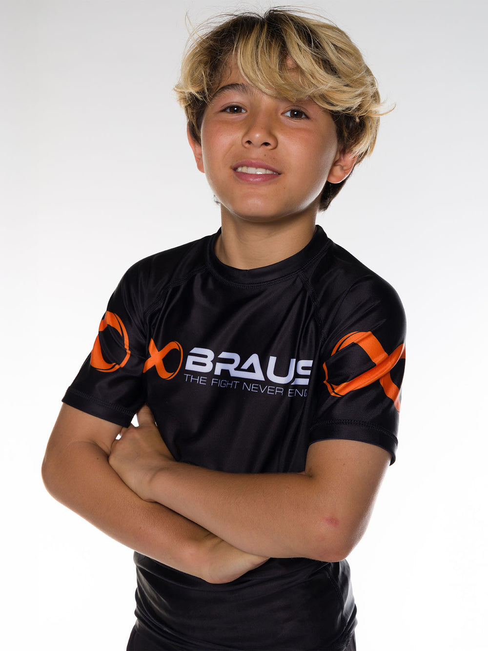 Ranked Kids Rash Guard Short Sleeve No Gi Black