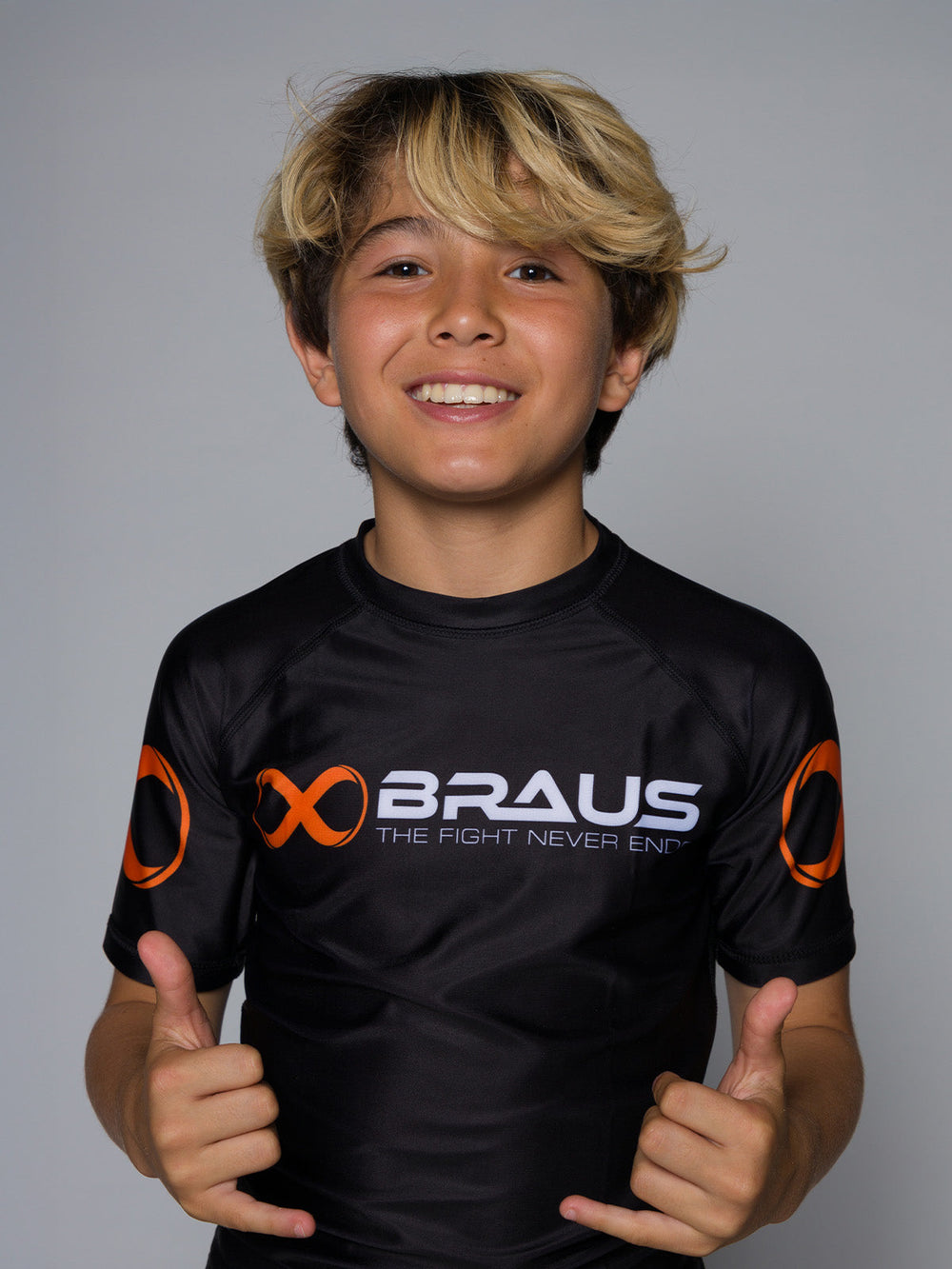 Ranked Kids Rash Guard Short Sleeve No Gi Black