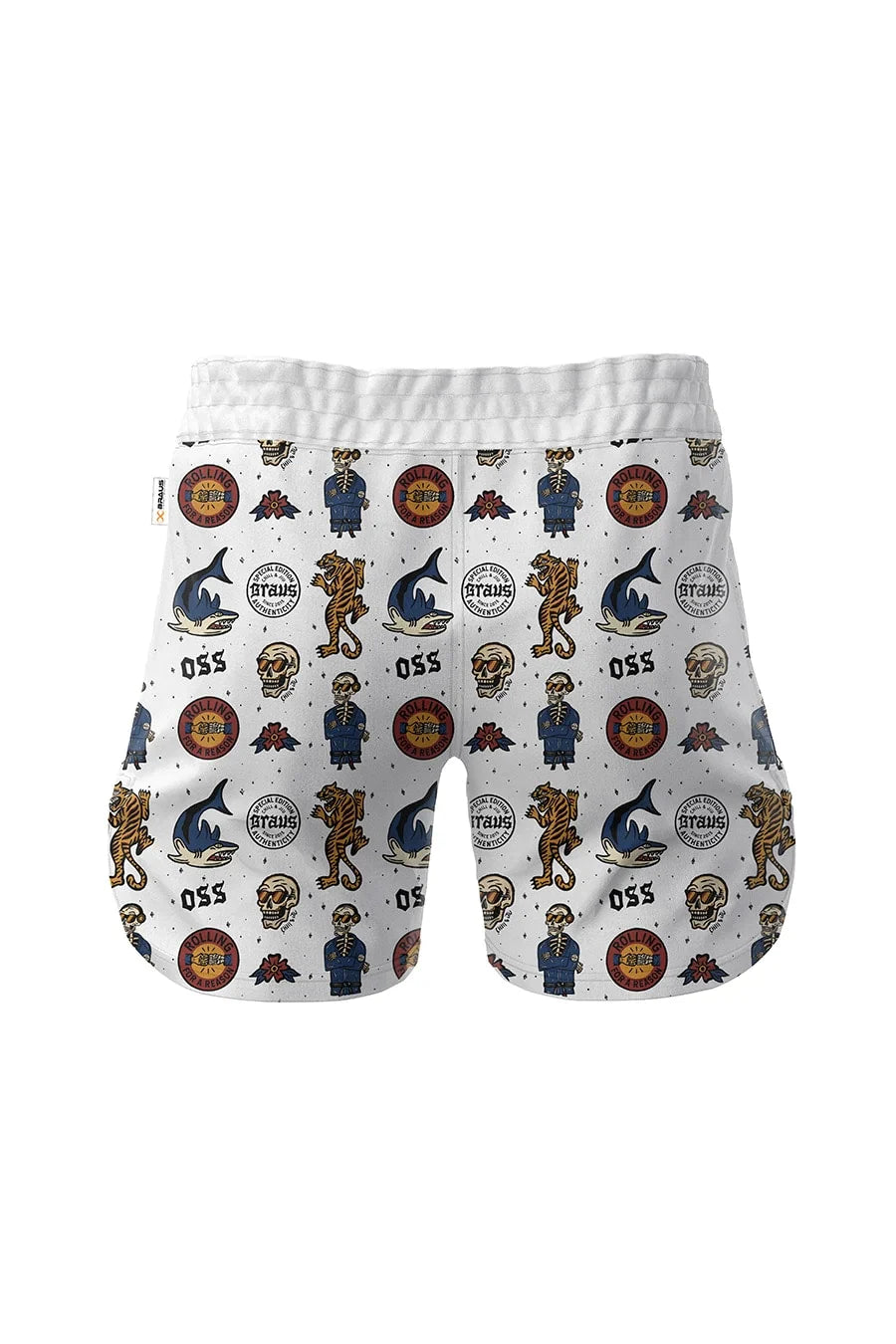Braus Fight Chill and Jiu No Gi Fight Shorts White
