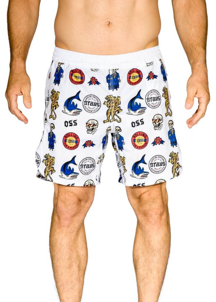 Braus Fight Chill and Jiu No Gi Fight Shorts White